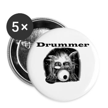 Drummer - Buttons large 2.2''/56 mm (5-pack) - white - Front