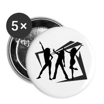Dancing Dance Music - Buttons groß 56 mm (5er Pack) - Weiß - Vorne