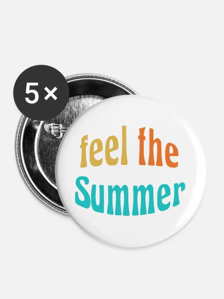 Feel the Summer - Buttons groß 56 mm (5er Pack) - Weiß