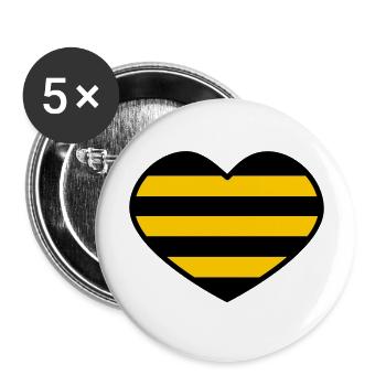 Rodent heart - Buttons large 2.2''/56 mm (5-pack) - white - Front