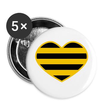 Rodent heart - Buttons large 2.2''/56 mm (5-pack) - white - Front