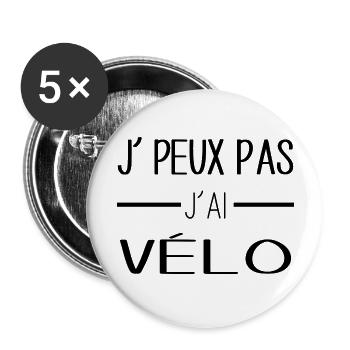 Pédaler sans limite, ma passion dévorante! - Lot de 5 grands badges (56 mm) - blanc - Devant
