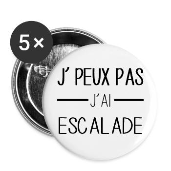 Escalade passion, sommets à conquérir! - Lot de 5 grands badges (56 mm) - blanc - Devant