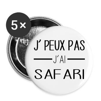 Safari - Lot de 5 grands badges (56 mm) - blanc - Devant