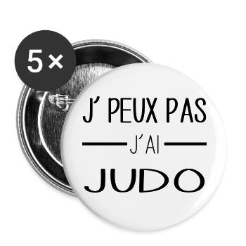 Judo - Lot de 5 grands badges (56 mm) - blanc - Devant