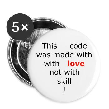 Code made with love - Buttons groß 56 mm (5er Pack) - Weiß - Vorne