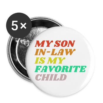 My son in law - Buttons large 2.2''/56 mm (5-pack) - white - Front