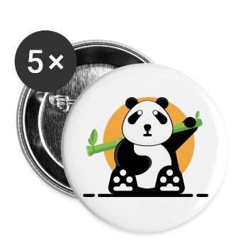 Panda en forêt. - Lot de 5 grands badges (56 mm) - blanc - Devant