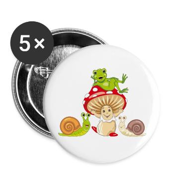 Beste Waldfreunde - Buttons groß 56 mm (5er Pack) - Weiß - Vorne