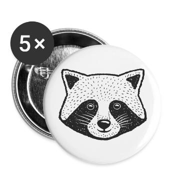 Wildtiere - Buttons groß 56 mm (5er Pack) - Weiß - Vorne