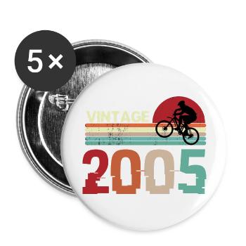 Vintage Birthday retro sunset design - Buttons large 2.2''/56 mm (5-pack) - white - Front