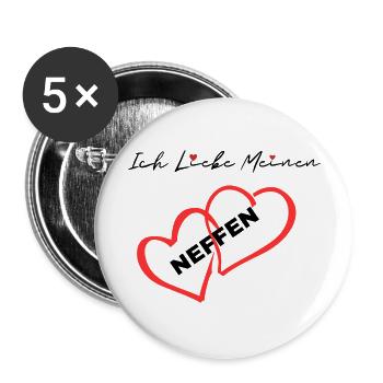 Ich Liebe Meinen Neffen - Buttons groß 56 mm (5er Pack) - Weiß - Vorne