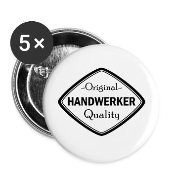 Handwerker Handyman Handwerk Werkzeug Baustelle - Buttons groß 56 mm (5er Pack) - Weiß - Vorne