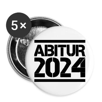 abitur 2024 - Buttons groß 56 mm (5er Pack) - Weiß - Vorne
