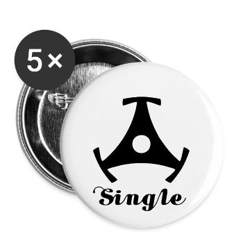 Single Retro Design für Schallplattenfans und DJs - Buttons groß 56 mm (5er Pack) - Weiß - Vorne