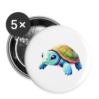 Schildkröte - Buttons groß 56 mm (5er Pack) - Weiß - Vorne