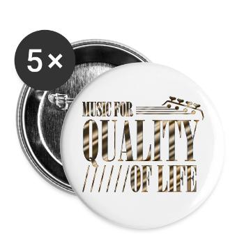 Rock Music Band Retro Guitar Vintage Heavy Metal - Buttons large 2.2''/56 mm (5-pack) - white - Front