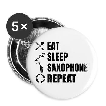 Saxophone player daily routine - Buttons large 2.2''/56 mm (5-pack) - white - Front