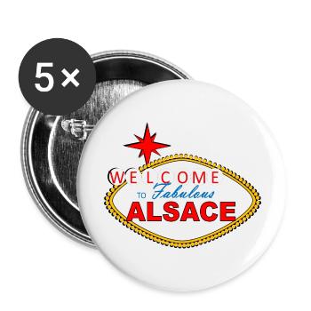 Alsace accessory T-shirt: Welcome to Alsace - Buttons large 2.2''/56 mm (5-pack) - white - Front
