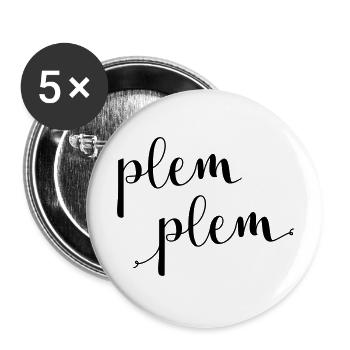 plem plem - Buttons groß 56 mm (5er Pack) - Weiß - Vorne