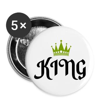 king 02 - Buttons large 2.2''/56 mm (5-pack) - white - Front