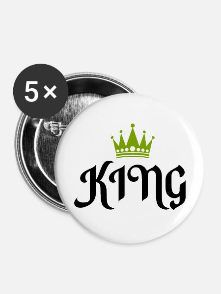 king 02 - Buttons groß 56 mm (5er Pack) - Weiß