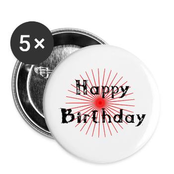ALLES GUTE ZUM GEBURTSTAG. ALLES GUTE ZUM GEBURTSTAG. JAHRESTAG. - Buttons groß 56 mm (5er Pack) - Weiß - Vorne