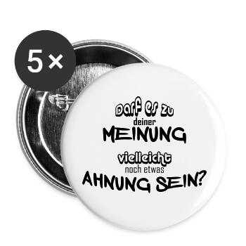 Meinung vs Ahnung - Buttons groß 56 mm (5er Pack) - Weiß - Vorne