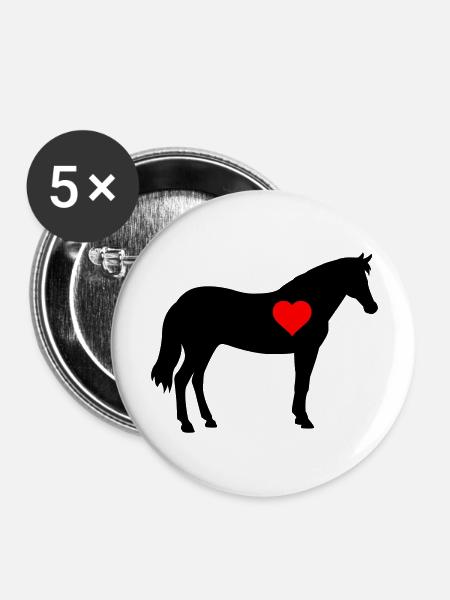 horse - Buttons groß 56 mm (5er Pack) - Weiß