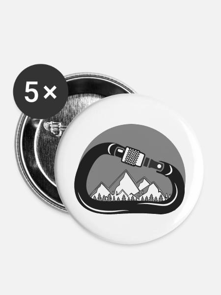 Rock Climbing - Buttons groß 56 mm (5er Pack) - Weiß