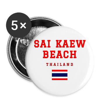 sai kaew beach Thailand - Buttons large 2.2''/56 mm (5-pack) - white - Front