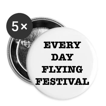 EveryDayFlyingFestival - Buttons large 2.2''/56 mm (5-pack) - white - Front