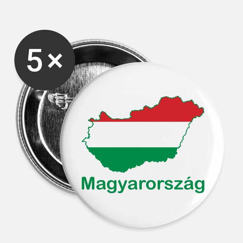 hungary - Buttons large 2.2''/56 mm (5-pack) - white