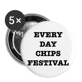 EveryDayChipFest - Buttons large 2.2''/56 mm (5-pack) - white - Front