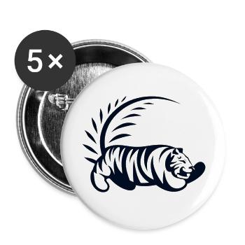 Minimalistischer Tiger in geometrischer Form - Buttons groß 56 mm (5er Pack) - Weiß - Vorne