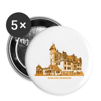 Basedow Schloss Mecklenburg-Vorpommern Malchin - Buttons groß 56 mm (5er Pack) - Weiß - Vorne