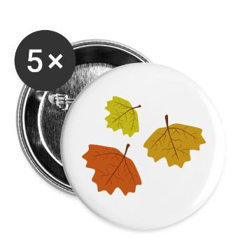 Herbstlaub - Buttons groß 56 mm (5er Pack) - Weiß - Vorne