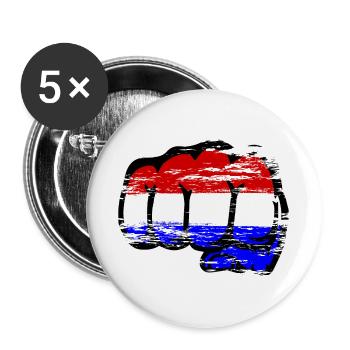 Holland Flag Hand Fist Used - Buttons large 2.2''/56 mm (5-pack) - white - Front