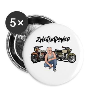 Habicht Star Erich // Illustration - Buttons groß 56 mm (5er Pack) - Weiß - Vorne