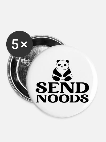 Send Noods Panda - Buttons groß 56 mm (5er Pack) - Weiß