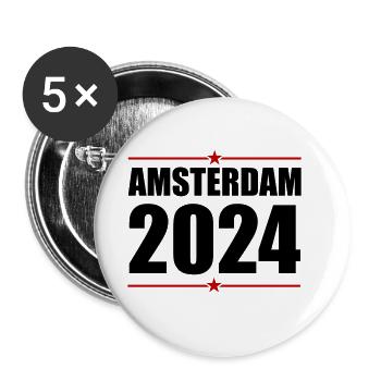 Amsterdam 2024 - Buttons large 2.2''/56 mm (5-pack) - white - Front