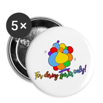 Rider de skateboard - Lot de 5 grands badges (56 mm) - blanc - Devant