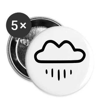 Simple rain cloud - Buttons large 2.2''/56 mm (5-pack) - white - Front