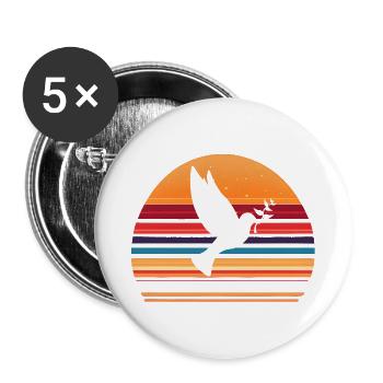 Paix pour le monde | Paix mondiale - Lot de 5 grands badges (56 mm) - blanc - Devant