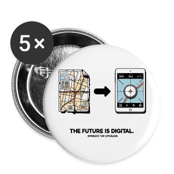 Die Zukunft ist digital Umarmen Sie das Upgrade - Buttons groß 56 mm (5er Pack) - Weiß - Vorne