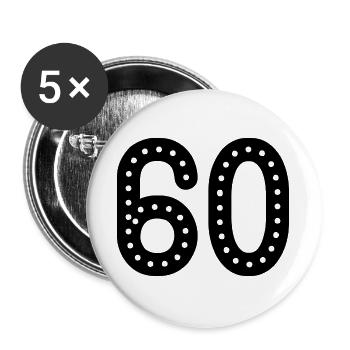 ANNIVERSARY. HAPPY BIRTHDAY. HAPPY BIRTHDAY - Buttons large 2.2''/56 mm (5-pack) - white - Front