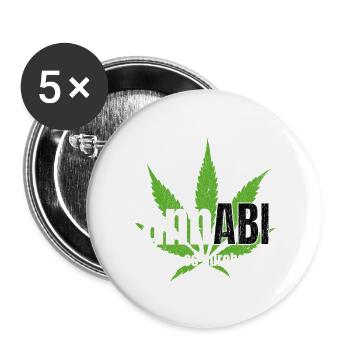 Abi Motto Shirt Cannabis wir haben es durchgezogen - Buttons groß 56 mm (5er Pack) - Weiß - Vorne