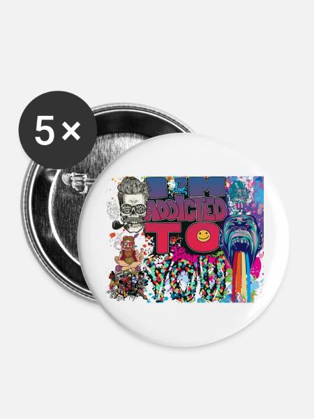 2 Original - Buttons groß 56 mm (5er Pack) - Weiß
