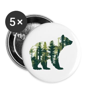 Bear, Forest, Wildlife, Animal, Nature, Bears - Buttons large 2.2''/56 mm (5-pack) - white - Front