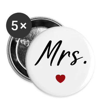 Mrs - Buttons large 2.2''/56 mm (5-pack) - white - Front
